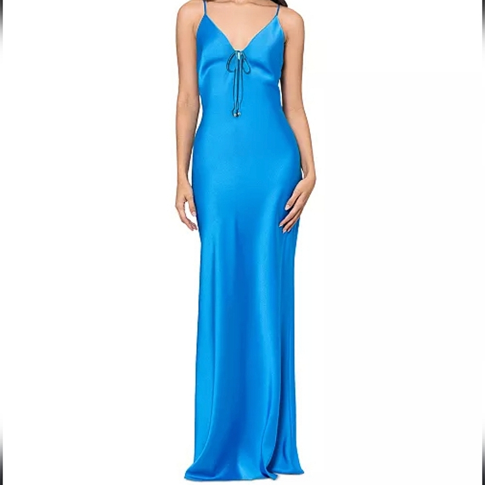 Betsy & AdamWomen's Tie-Front V-Neck Gown Sz 4
